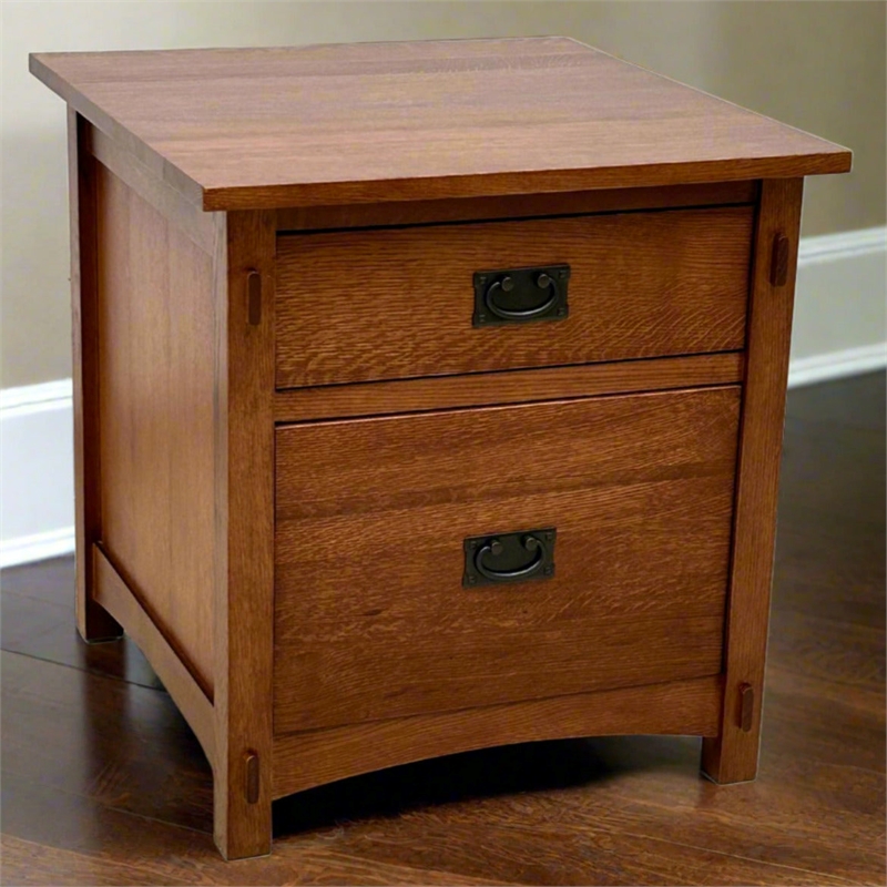 Crafters and Weavers Mission Quarter Sawn Oak File Cabinet in Walnut