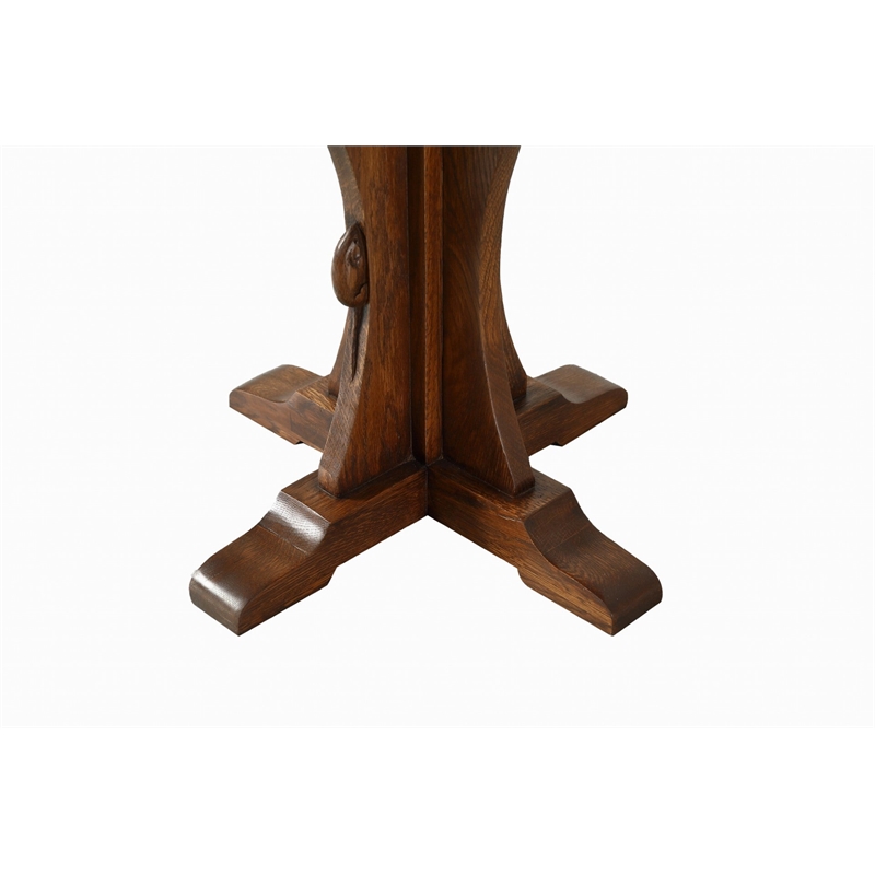 Crafters and Weavers Mission Solid Oak Mouse Detail End Table in Cherry