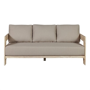 Crafters and Weavers Paradiso Teak Wood Natural Look Sofa in Gray