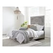 Crafters and Weavers Trilby Rustic Carved Platform Queen Bed - Washed White/Gray