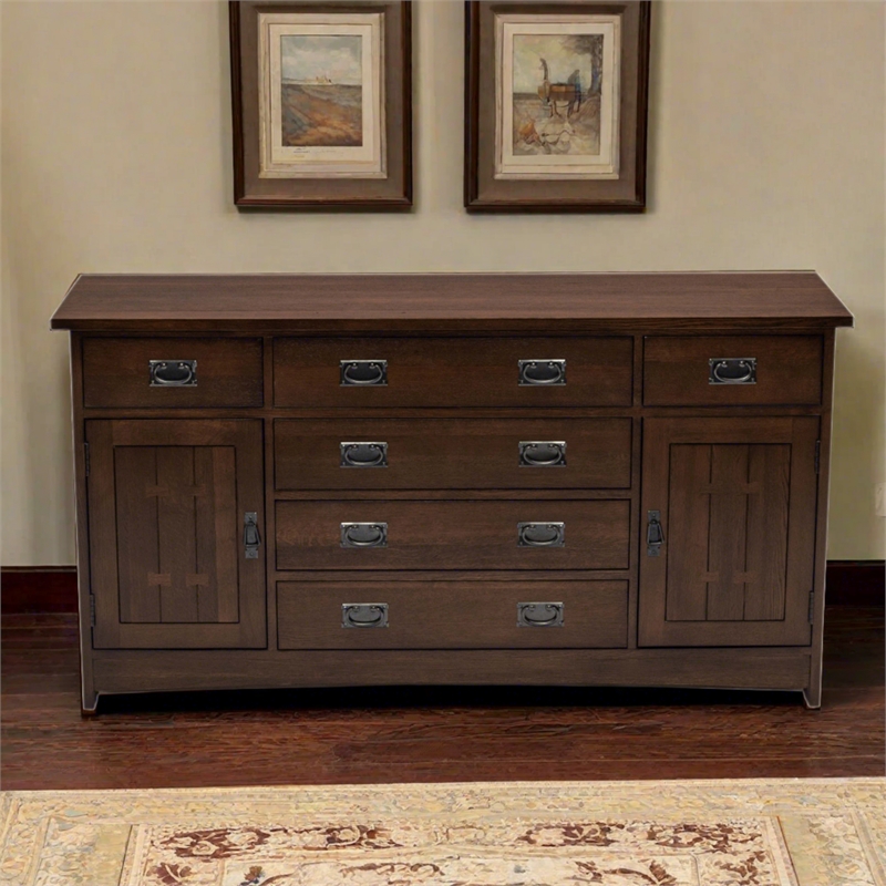 Crafters and Weavers Mission Oak 6-Drawer 62