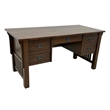 Crafters and Weavers Mission Quarter Sawn Oak 5 Drawer Desk in Walnut