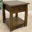 Crafters and Weavers Mission Quarter Sawn Inlay End Table in Walnut/White Oak