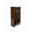 Crafters and Weavers Mission Leaded Glass Bookcase with Lock & Key in Walnut