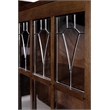 Crafters and Weavers Mission Leaded Glass Bookcase with Lock & Key in Walnut