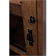 Crafters and Weavers Mission Leaded Glass Bookcase with Lock & Key in Walnut