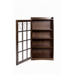 Crafters and Weavers Mission Leaded Glass Bookcase with Lock & Key in Walnut