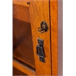 Crafters and Weavers Mission Leaded Glass Bookcase with Lock & Key in Walnut