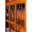Crafters and Weavers Mission Leaded Glass Bookcase with Lock & Key in Walnut