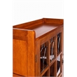 Crafters and Weavers Mission Leaded Glass Bookcase with Lock & Key in Walnut
