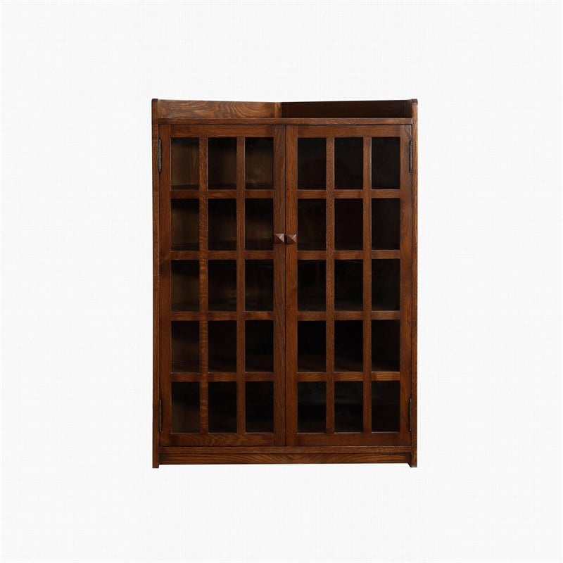 Crafters and Weavers Mission Oak Corner Bookcase / Cabinet in Walnut