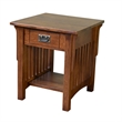 Crafters and Weavers Mission 1 Drawer Crofter End Table in Golden Brown