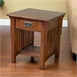 Crafters and Weavers Mission 1 Drawer Crofter End Table in Golden Brown