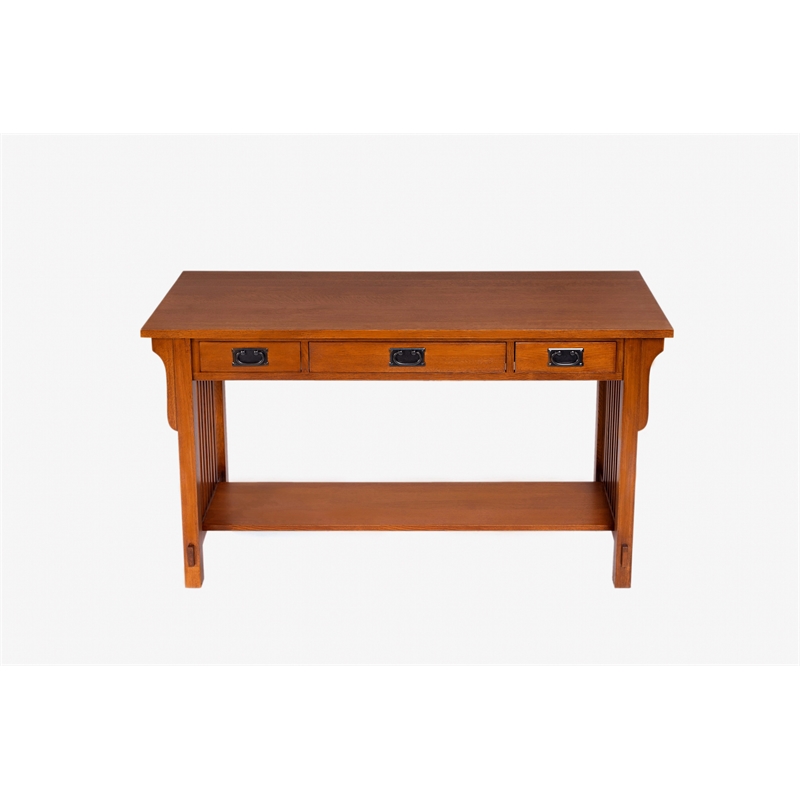 Crafters and Weavers Mission 3 Drawer Crofter Style Console Table in Walnut