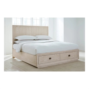 Crafters and Weavers Harbor Storage Queen Platform Bed Frame in Light Brown