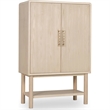 Crafters and Weavers Vincrest Ash Wood Bar Cabinet in White