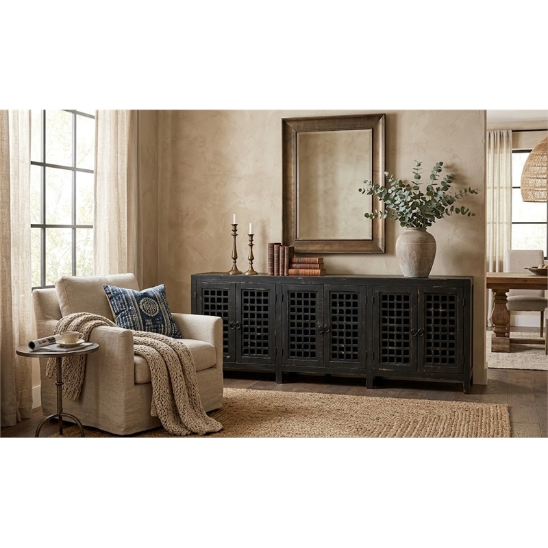 Crafters and Weavers Rustic-Modern Farmhouse Solid Wood Sideboard  TV Stand