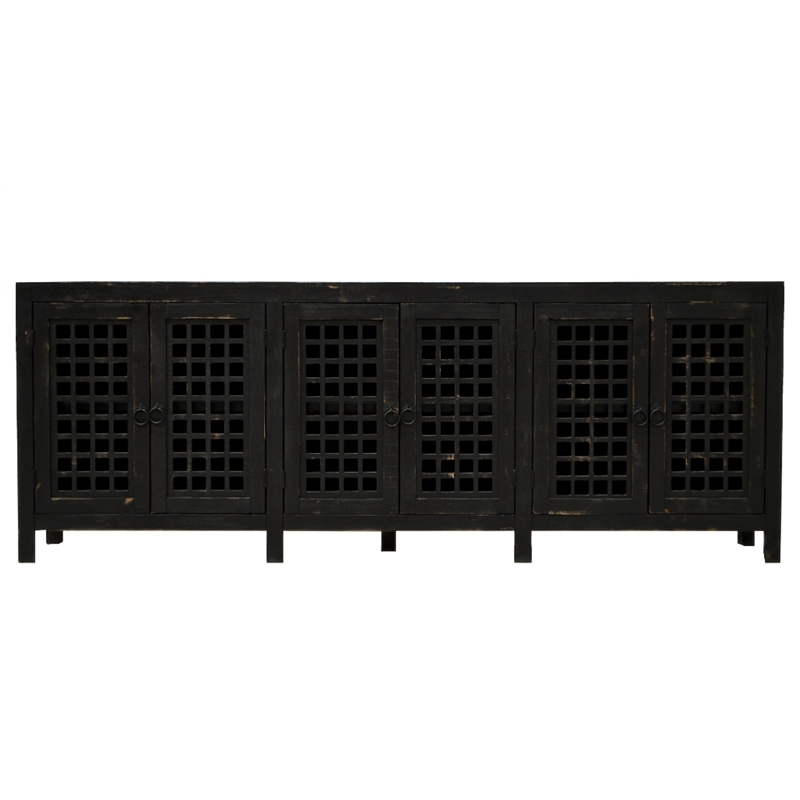 Crafters and Weavers Rustic-Modern Farmhouse Solid Wood Sideboard  TV Stand