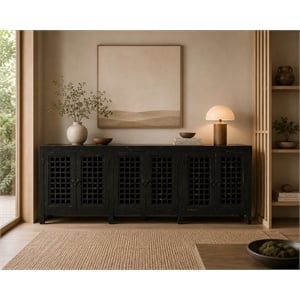 Crafters and Weavers Rustic-Modern Farmhouse Solid Wood Sideboard  TV Stand