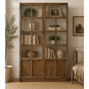 Crafters and Weavers Rustic Modern Farmhouse Modular Cabinet in Pine Wood