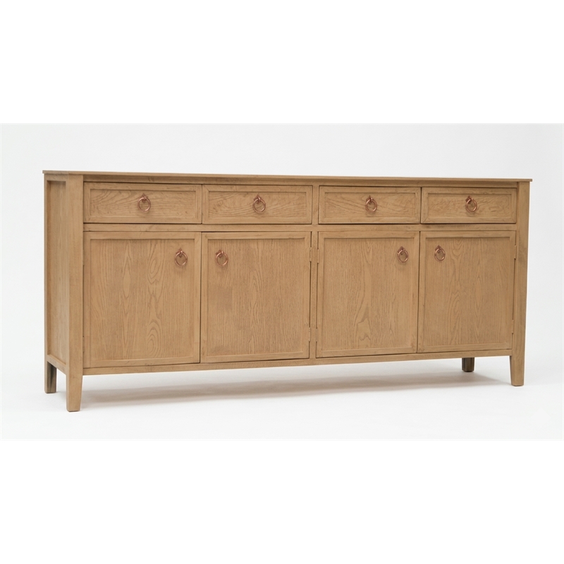 Crafters and Weavers Rustic-Modern Distressed Sideboard Cabinet in Black