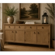 Crafters and Weavers Rustic-Modern Distressed Sideboard Cabinet in Black