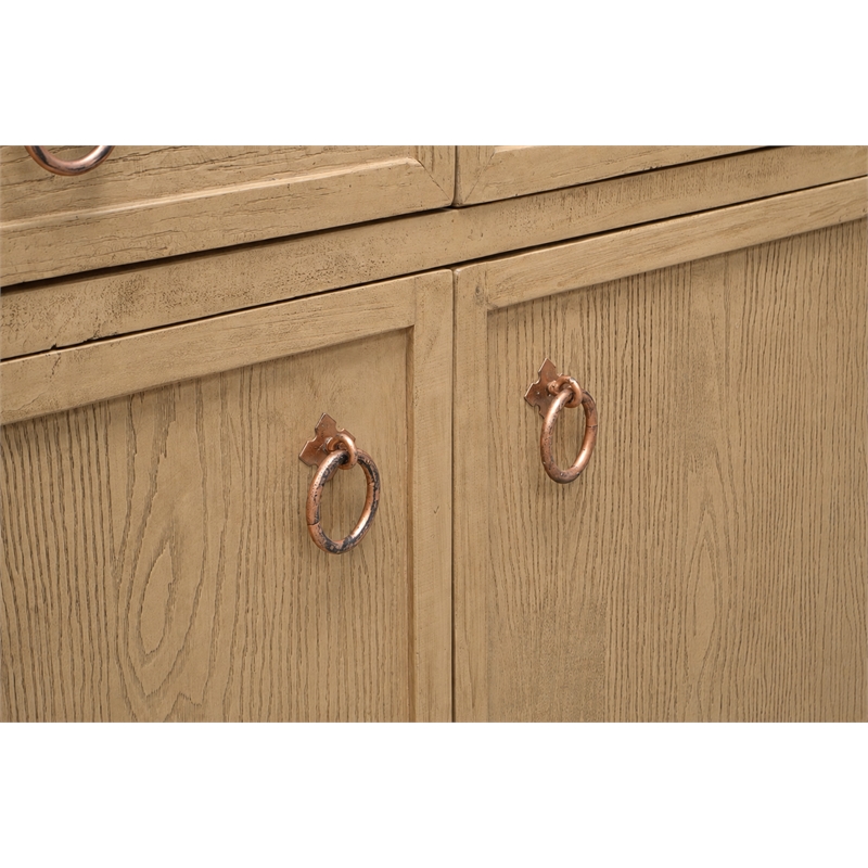 Crafters and Weavers Rustic-Modern Distressed Sideboard Cabinet in Black