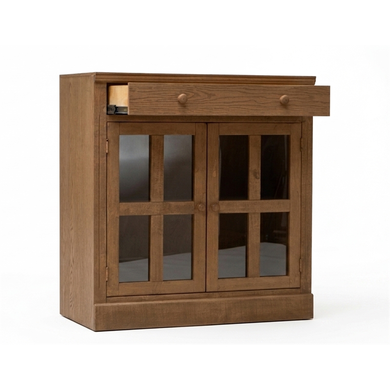Crafters and Weavers Rustic Modern Farmhouse Bookcase & Cabinet in Pine