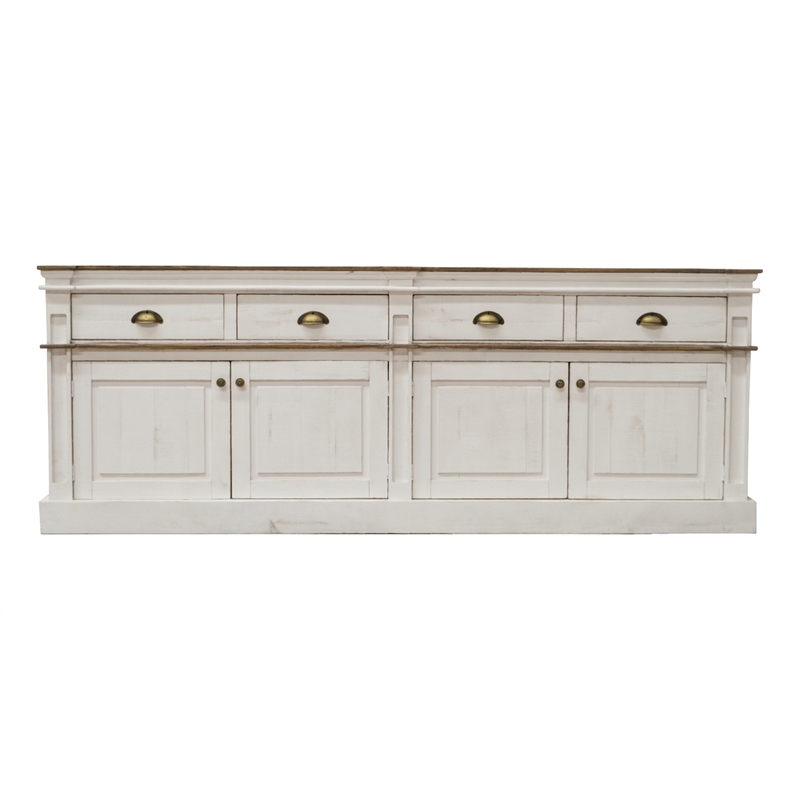 Crafters and Weavers Rustic-Modern Farmhouse Solid Wood Sideboard and Hutch