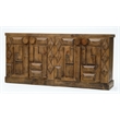 Crafters and Weavers Rustic-Modern Geometric Design Sideboard in Brown