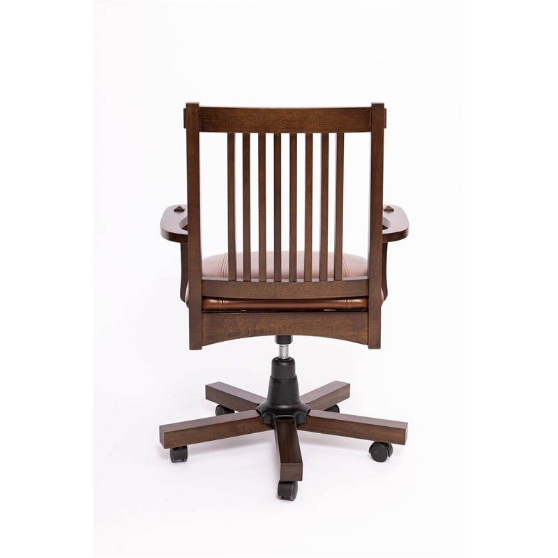 Crafters & Weavers Arts and Crafts Mission Oak Office Chair in Walnut