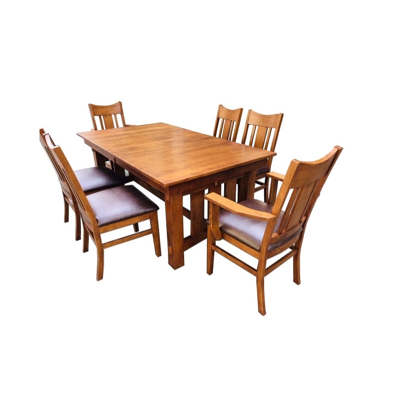 Crafters & Weavers Mission Quarter 8 Chair Dining Set in Michael's Cherry