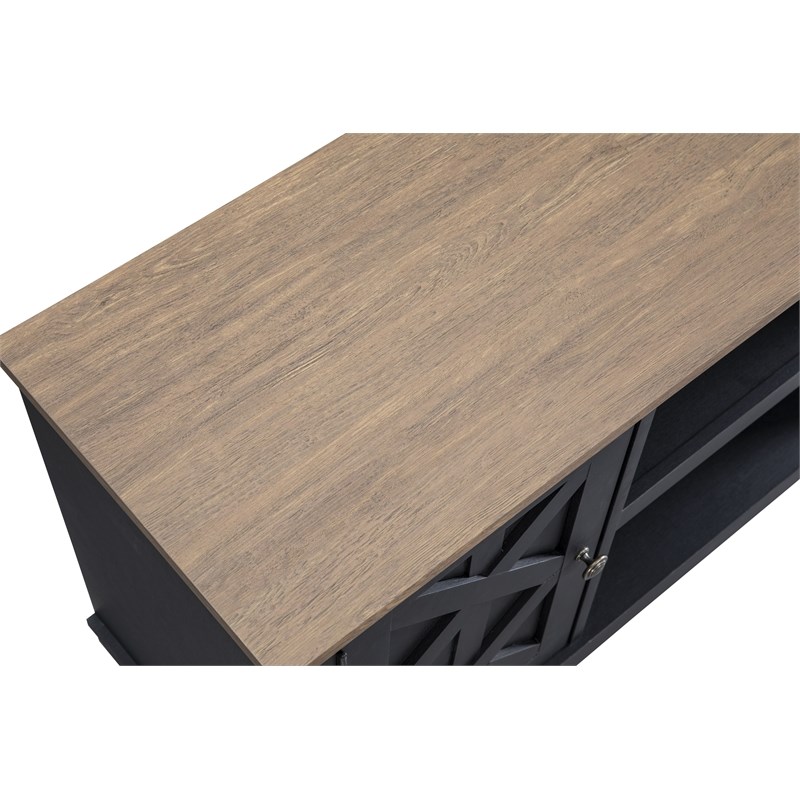LIVILAND TV Stand for TV up to 60 in. w/ Storage Cabinet & Open Shelf - Charcoal