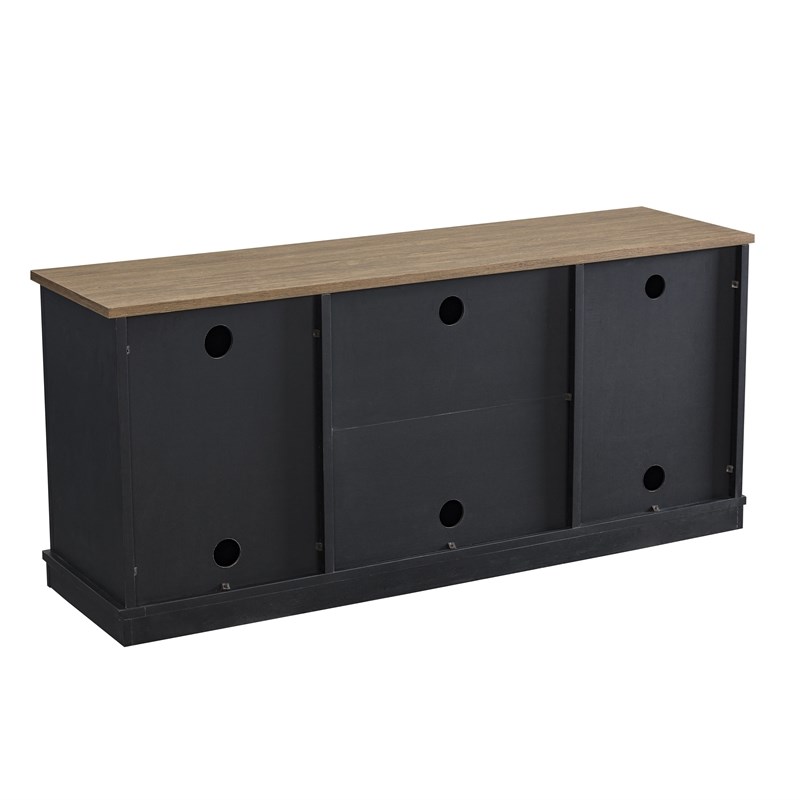 LIVILAND TV Stand for TV up to 60 in. w/ Storage Cabinet & Open Shelf - Charcoal