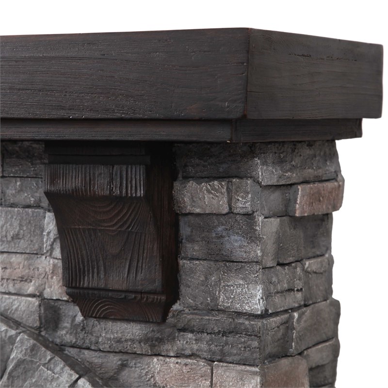 LIVILAND 45 in. Magnesium Oxide Freestanding Electric Fireplace in Gray