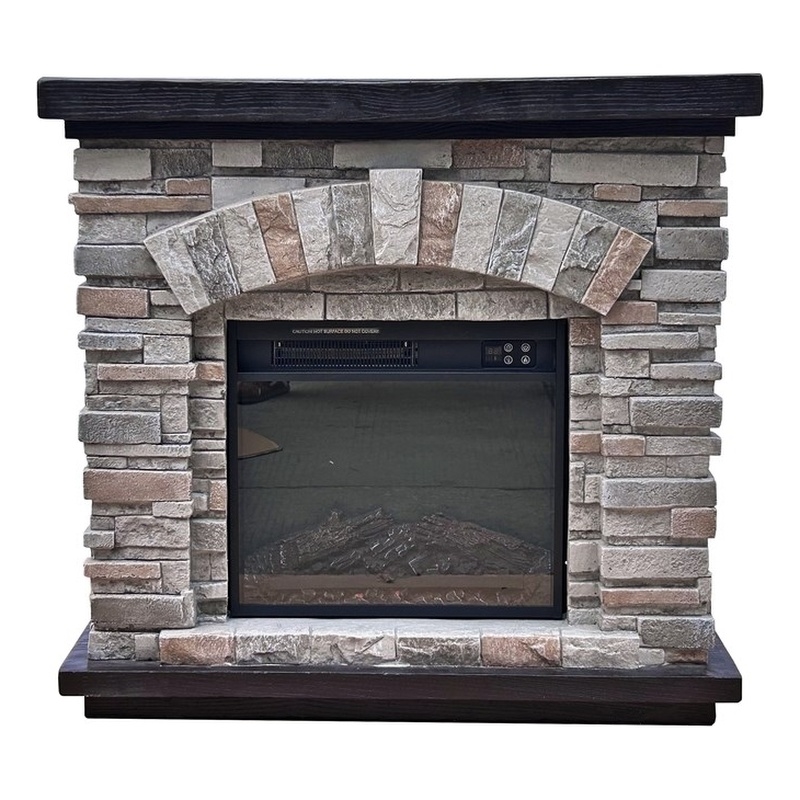LIVILAND 36 in. Freestanding Electric Fireplace in Gray