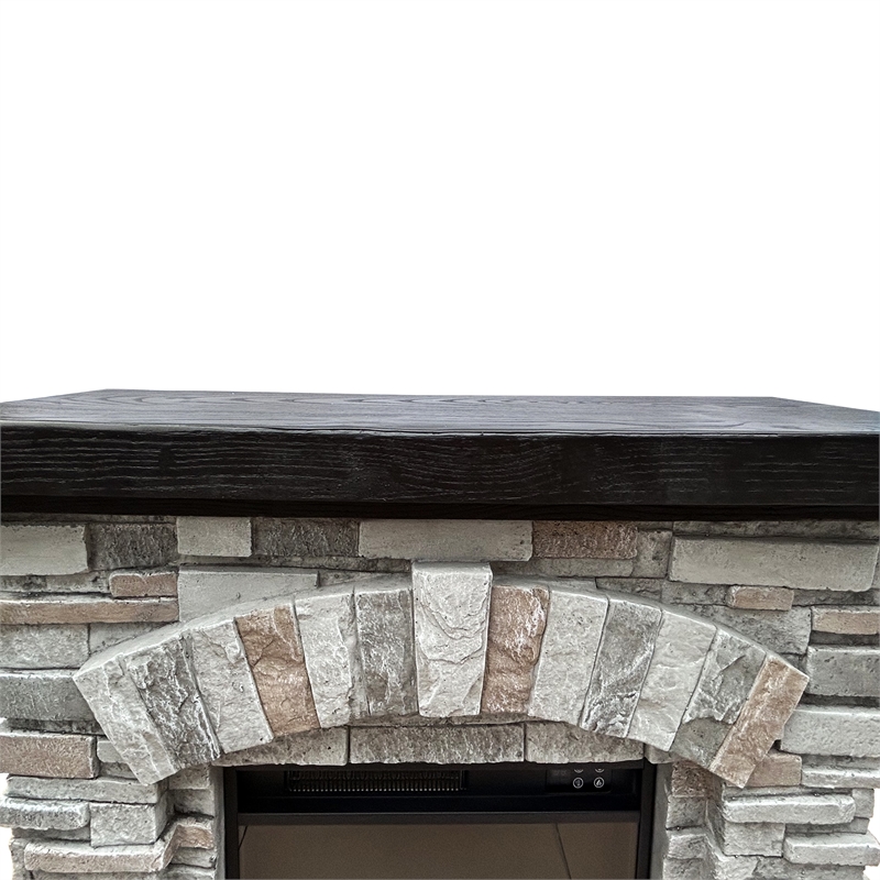 LIVILAND 36 in. Freestanding Electric Fireplace in Gray