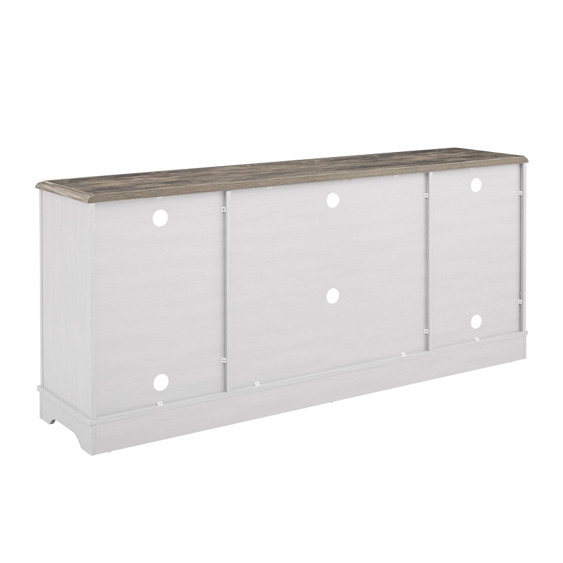LIVILAND 70 in. TV Stand for TV up to 75 in. Gray w/ Walnut Color Desktop