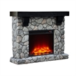 LIVILAND 44 in. Freestanding Electric Fireplace in Cool Gray Stone