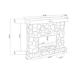 LIVILAND 44 in. Freestanding Electric Fireplace in Cool Gray Stone