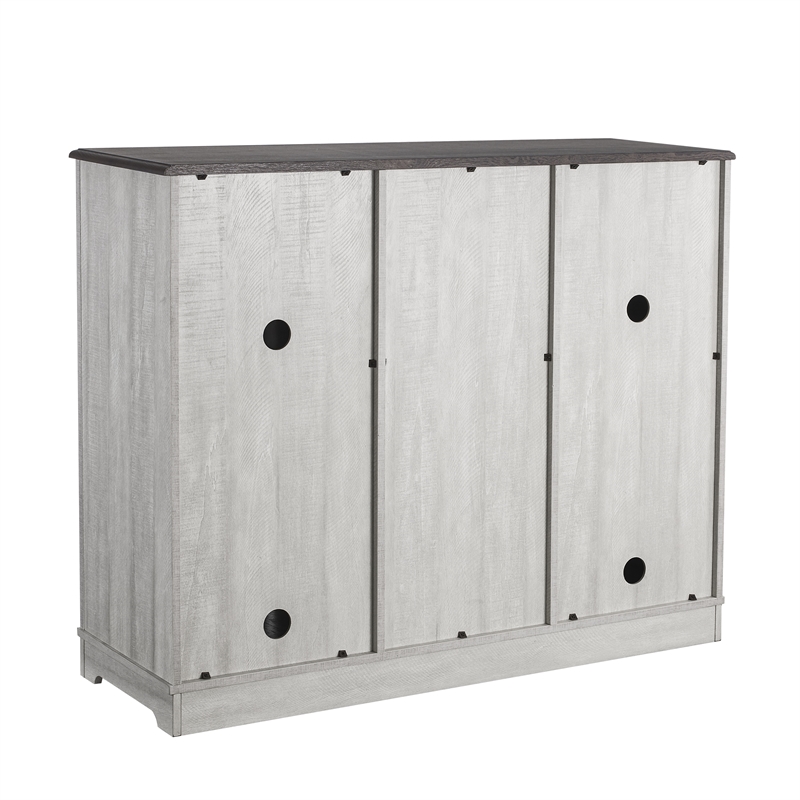 LIVILAND 47 in. Wood Bar Cabinet w/ Brushed Nickel Knobs - Off White
