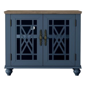 LIVILAND 38&quot Vintage Style Wood Kitchen Accent Buffet Sideboard Cabinet - Navy