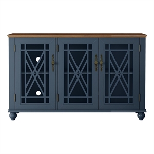 LIVILAND 55&quot Vintage Style Wood Kitchen Accent Buffet Sideboard Cabinet - Navy