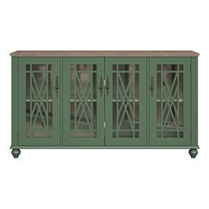LIVILAND 63&quot Vintage Style Wood Kitchen Accent Buffet Sideboard Cabinet - Green