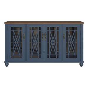 LIVILAND 63&quot Vintage Style Wood Kitchen Accent Buffet Sideboard Cabinet - Navy