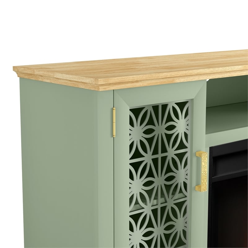 LIVILAND Farmhouse TV Stand with Electric Fireplace for up to 65