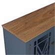 LIVILAND 2 Piece Floral Storage Buffet Sideboard Set (55 & 38) in Navy Blue