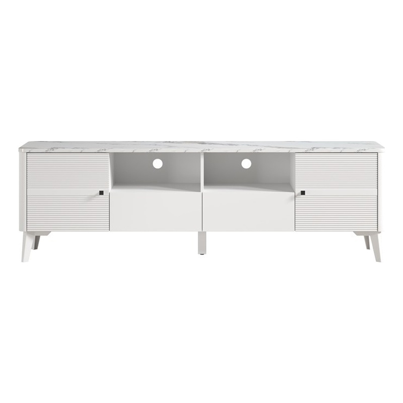 LIVILAND Engineered Wood & Marble TV Stands For TVs Upto 75
