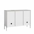 LIVILAND Modern Engineered Wood 9-Bottle Capacity Wine Cabinet in White