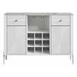 LIVILAND Modern Engineered Wood 9-Bottle Capacity Wine Cabinet in White